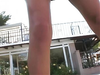 Blond want anal creampie by black pull outdoor